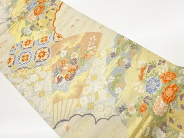 JAPANESE FUKURO OBI / WOVEN FLORAL CART